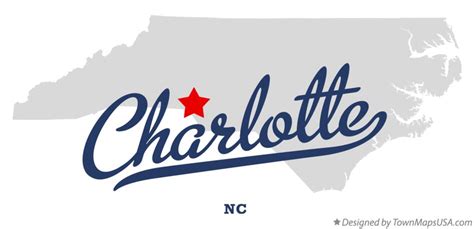 Map of Charlotte, NC, North Carolina