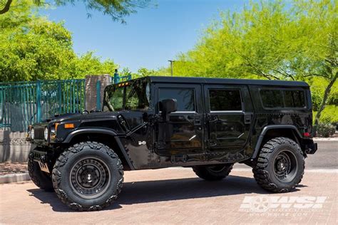 Lifted Hummer H1 on Black Rhino Armory 20x12 20 inch gunblack off road ...