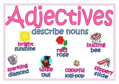 Adjectives poster with pictures by lynellie - Teaching Resources - Tes