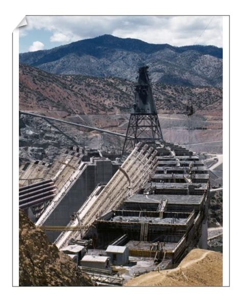 Print of SHASTA DAM, 1942. Shasta Dam under construction in Shasta-Trinity National Forest in ...