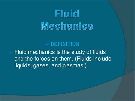 Fluid mechanics applications