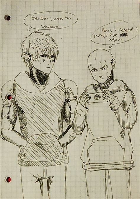 Genos x Saitama sketch by deadvampire32 on DeviantArt