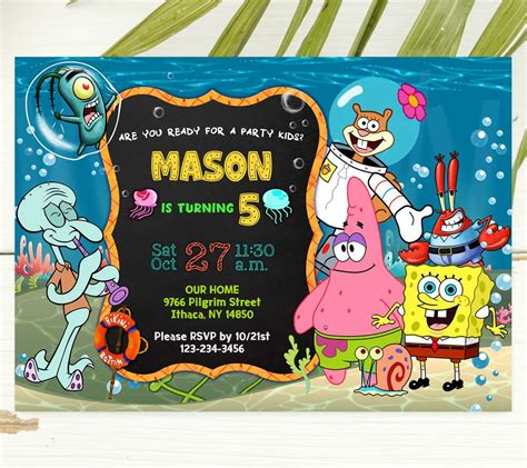 Spongebob Free Printable Invitations - Printable Form, Templates and Letter