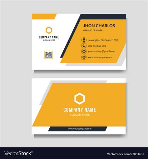 Modern orange business card background Royalty Free Vector