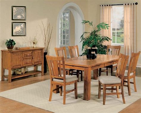 Light Oak Finish Casual Dining Room Table w/Optional Chairs | Casual dining room tables, Oak ...