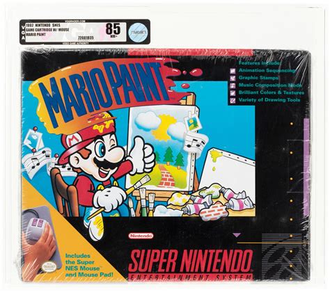 Hake's - NINTENDO SNES (1992) MARIO PAINT (SUPER NES MOUSE) VGA 85 NM+.