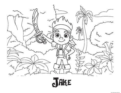 coloring pages of jake and the neverland pirates