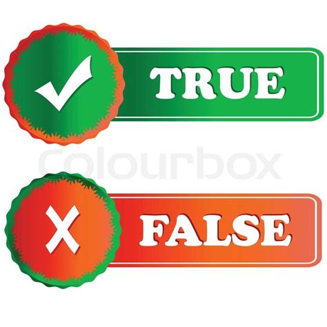 Buttons true and false on a white ... | Stock vector | Colourbox