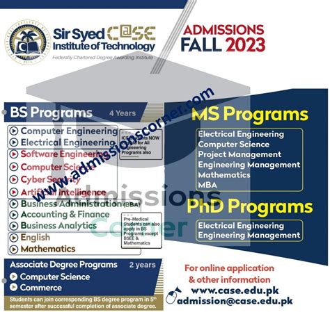 Sir Syed CASE Institute of Technology Islamabad Admissions Fall 2023