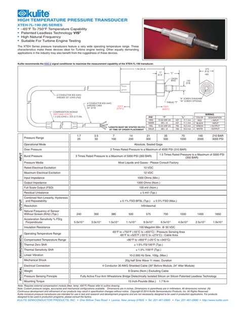 HIGH TEMPERATURE PRESSURE TRANSDUCER