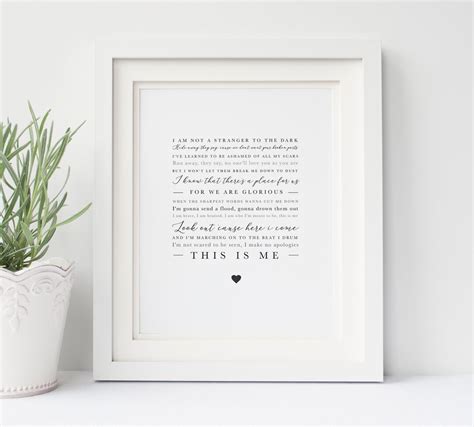 Digital 'this is Me' Song Lyric Print the Greatest - Etsy