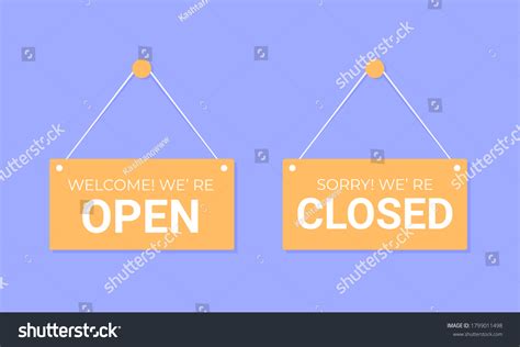 Cartoon Sign Sorry We Closed Welcome Stock Vector (Royalty Free) 1799011498 | Shutterstock