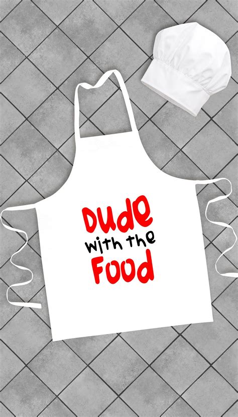 Dude With The Food Funny Kitchen Apron | Kitchen aprons, Apron, Husband humor