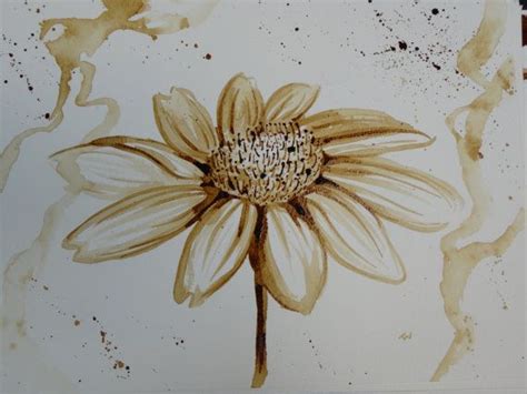 Wild Flower Coffee Painting | Coffee painting, Painting, Coffee art