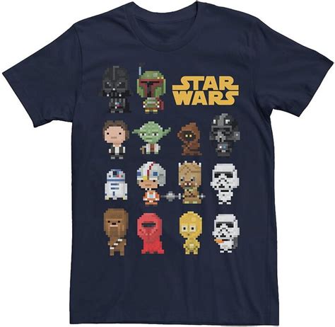 Licensed Character Men's Star Wars Heroes Villains 8-Bit Pixel Sprites ...