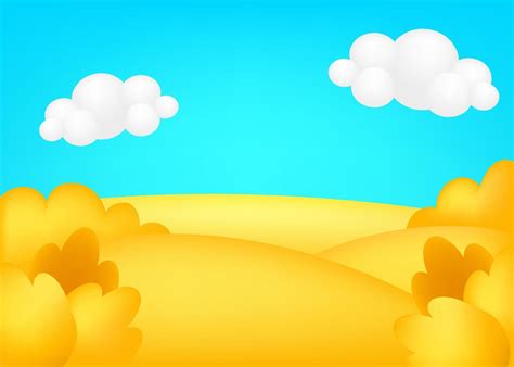 Meadow 3d vector illustration. Bright landscape of harvest valley, kids background. Colorful ...