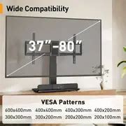 Swivel Tv Stand Mount For 37 80 Inch Tvs Height Adjustable Tabletop Stand With Preassembled ...