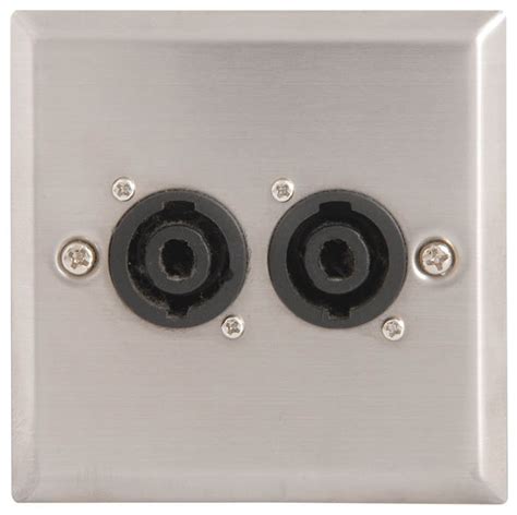 Speaker Socket Wall Connector Plate Dual 4 Pole - Connector Panels