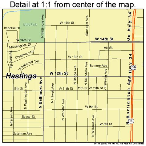 Hastings Nebraska Street Map 3121415