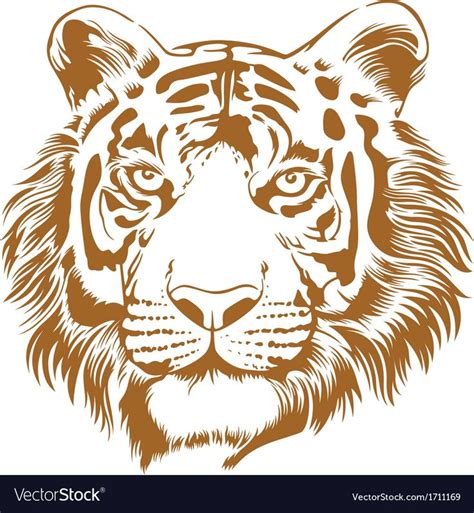 Tiger Stencil vector image on VectorStock | Animal stencil, Tiger ...