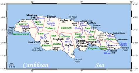 Social Studies class of 2013: Map of major Rivers in Jamaica