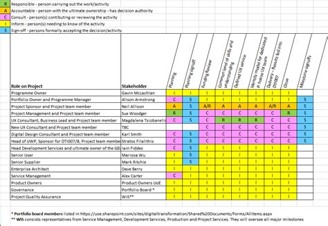 DTI009 RACI matrix | Project Management