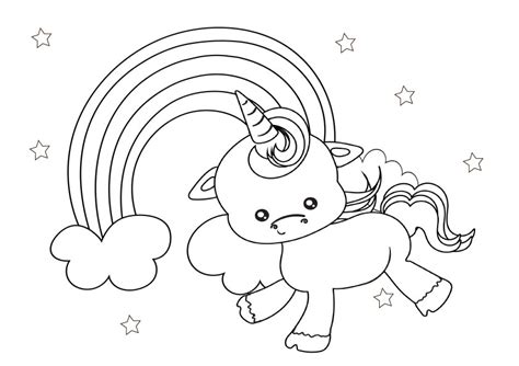 Kawaii Unicorn Coloring Pages | Free unicorn colouring printable