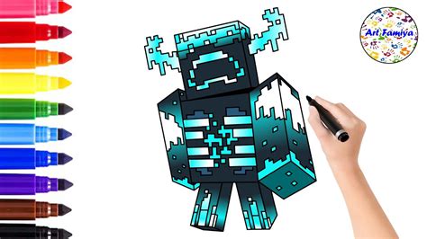 Printable Coloring Minecraft Warden Coloring Pages