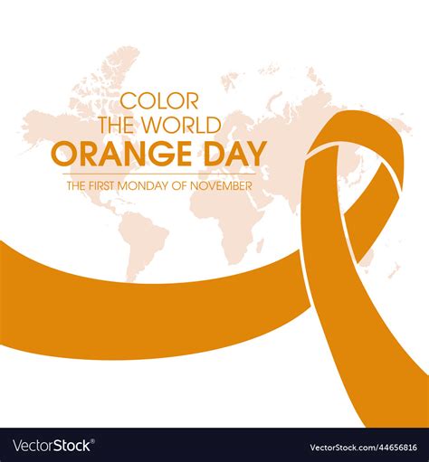 Color the world orange day poster Royalty Free Vector Image