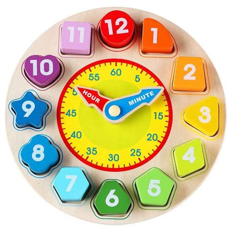 New Arrival Wooden Shape Sorting Clock Educational Toy for Kids-in Wooden Blocks from Toys ...