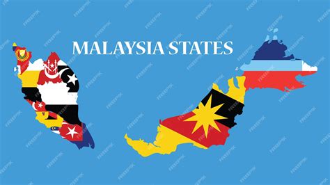 Premium Vector | Malaysia Map States Flag