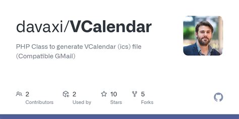 GitHub - davaxi/VCalendar: PHP Class to generate VCalendar (ics) file ...