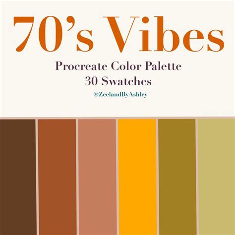 Vintage 70s procreate color palette 30 swatches for ipad etsy – Artofit