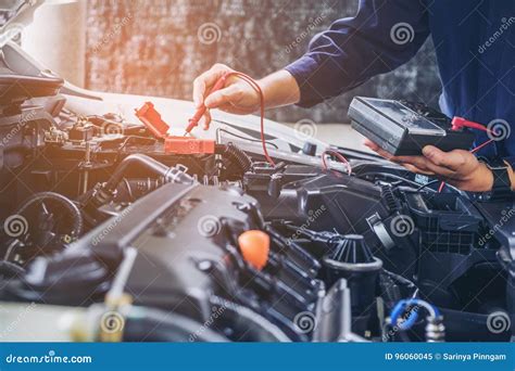 Mechanic Is Working With An Electric Saw. Royalty-Free Stock Photo ...