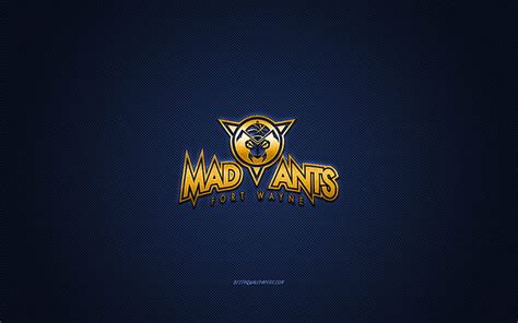 Fort Wayne Mad Ants, American basketball club, yellow logo, blue carbon ...