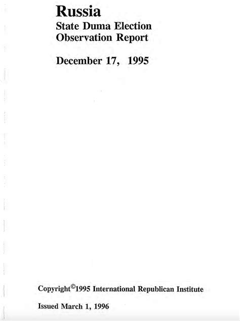 Russia's 1995 State Duma Elections | International Republican Institute