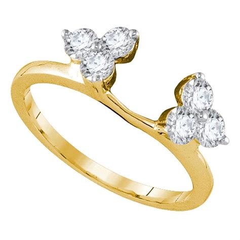 14kt Yellow Gold Women's Round Diamond Ring Guard Wrap Enhancer Band 3/4 Cttw - FREE Shipping ...