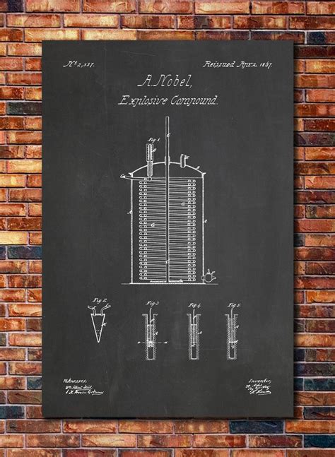 Dynamite Alfred Nobel Patent Print Art 1866 | Etsy | Patent prints ...