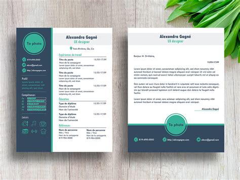 Free Modern CV Resume Template with Cover Letter Page in Illustrator ( - CreativeBooster