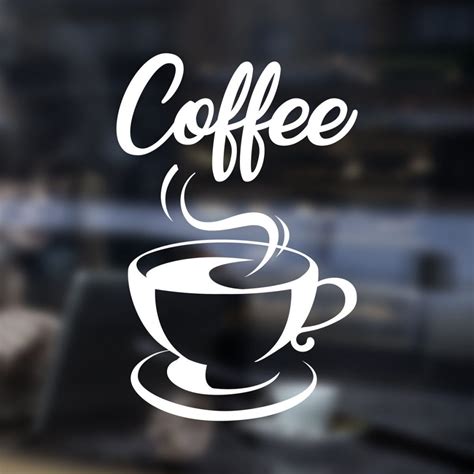 Fresh Brewed Coffee Takeaway Cup Window Sign Vinyl Sticker Graphics Cafe Shop