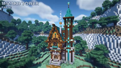 Minecraft tutorial: How to build a wizard tower/house in Minecraft |Part 2 - YouTube