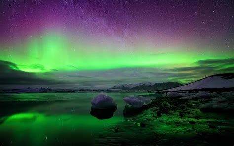 Iceland northern lights HD desktop wallpaper : Widescreen : High Definition : Fullscreen