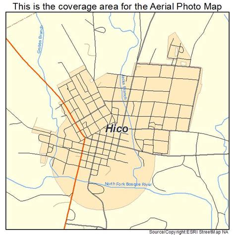 Aerial Photography Map of Hico, TX Texas