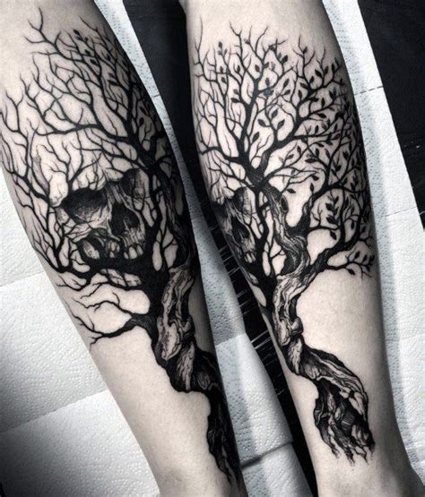 40 Skull Tree Tattoo Designs For Men - Cool Ink Ideas | Tree tattoo ...