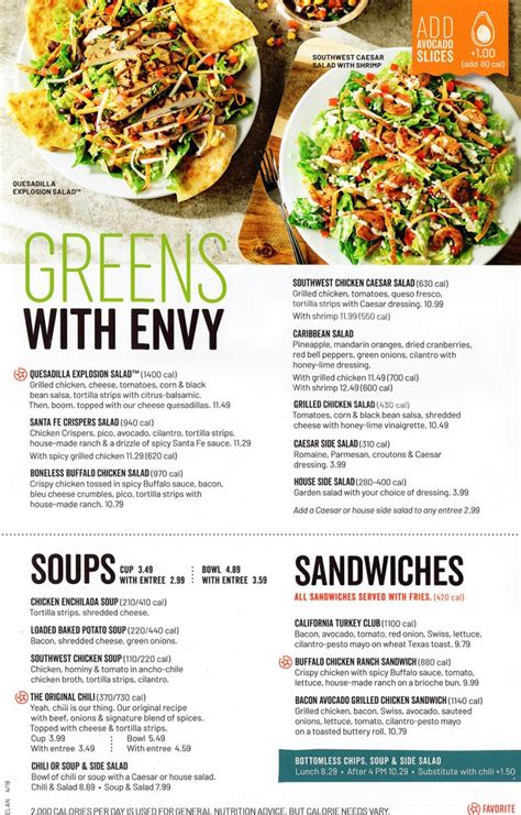 Chilis Menu Nutrition | Blog Dandk