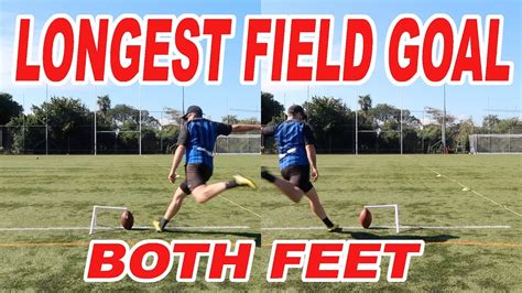 WORLD RECORD! Longest Field Goal with both feet (20K Sub Special) - YouTube