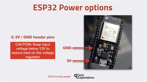 2.060 - The ESP32 devkit power.003 Voltage Regulator, Microcontrollers, Antenna, Arduino, Lesson ...