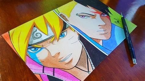 DRAWING BORUTO X KAWAKI | Art by Nada - YouTube