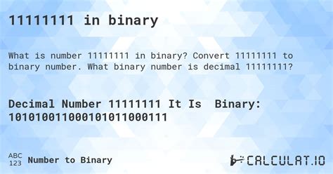 11111111 in binary - Calculatio