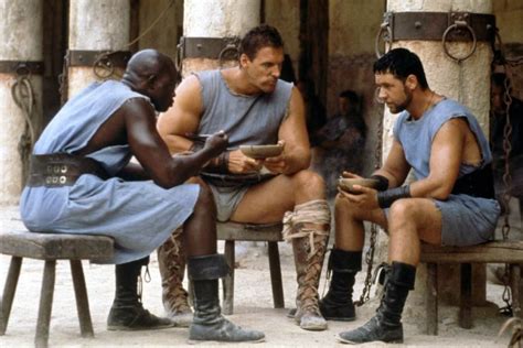 Ralf Moeller with Russel Crow and Djimon Hounsou on Gladiator ...